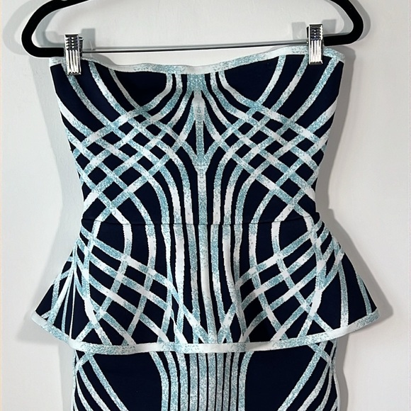 Herve Leger Blue Cocktail Dress Sz S - Picture 6 of 12